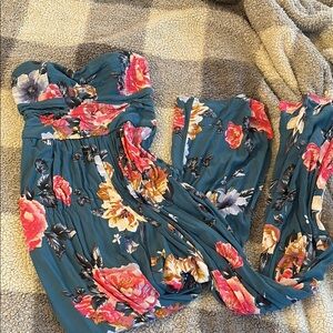 Floral Strapless Maxi Dress